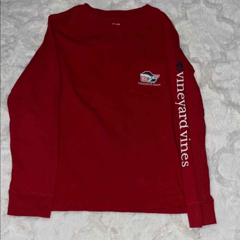 Vineyard Vines Classic Red Long Sleeve Christmas Tee